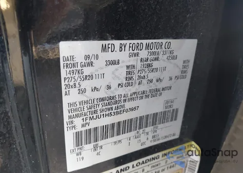 2011 Ford Expedition Xlt from USA, damaged, VIN 1FMJU1H53BEF03957